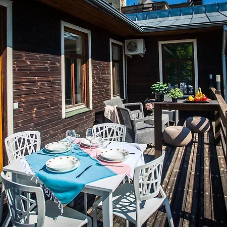 With A Terrace And A Hot Tub Riga