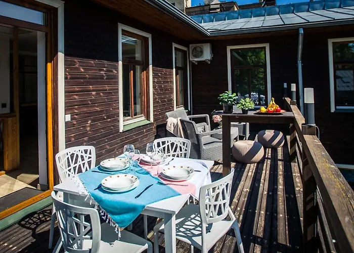 With A Terrace And A Hot Tub Riga