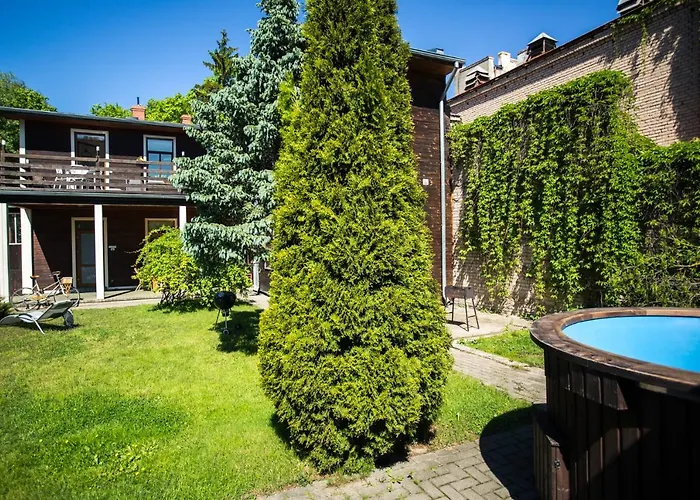 With A Terrace And A Hot Tub Riga